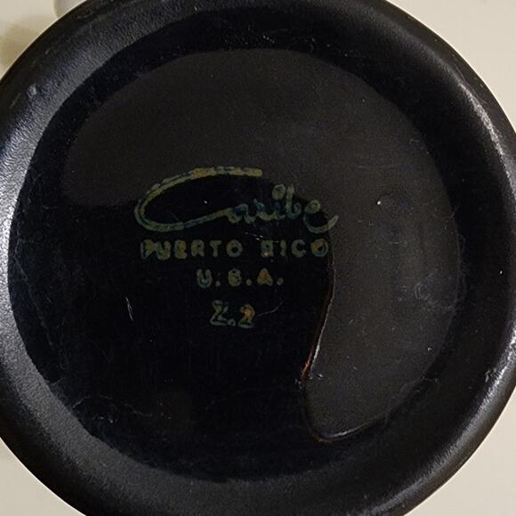 Set Of 2 Vintage Caribe China White & Black Pedestal Espresso Coffee/ Tea Mug - Picture 5 of 5